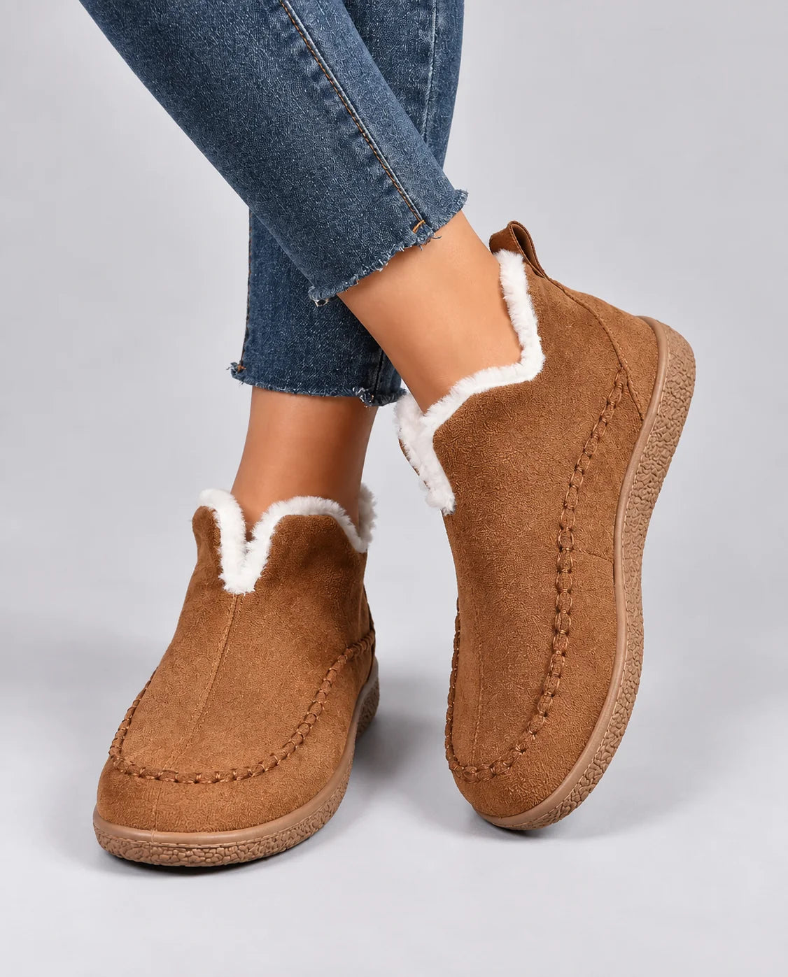 Women's Ankle Boots with Stitched Trim