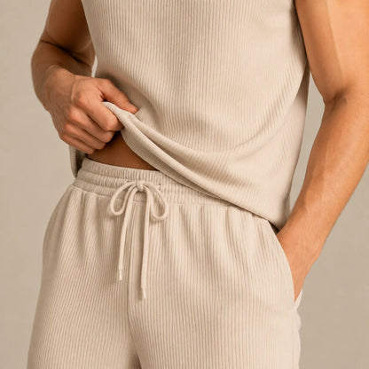 Men's Sleeveless Knit Pants Set