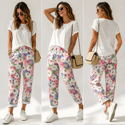 Women's Floral Print Tapered Pants