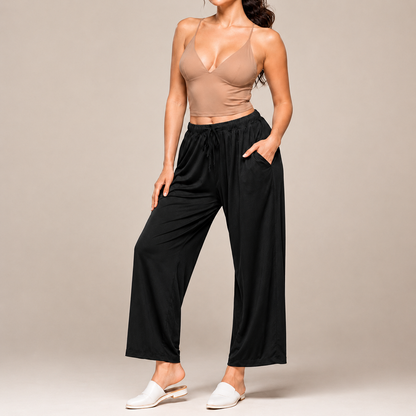 Women’s Lightweight Wide-Leg Drawstring Pants