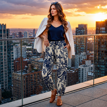 Women's Patchwork Print Jogger Pants