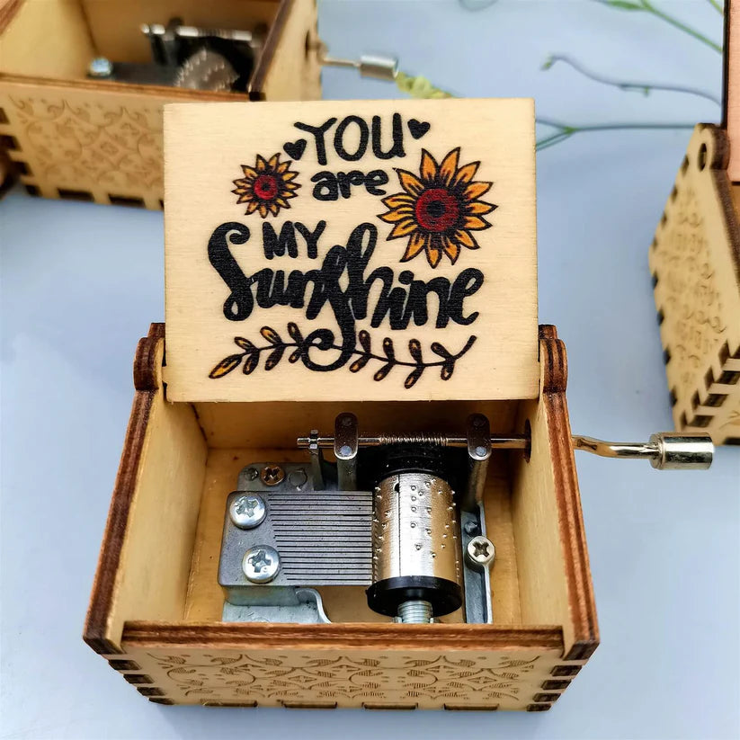 Music Box with Hand Crank Melody