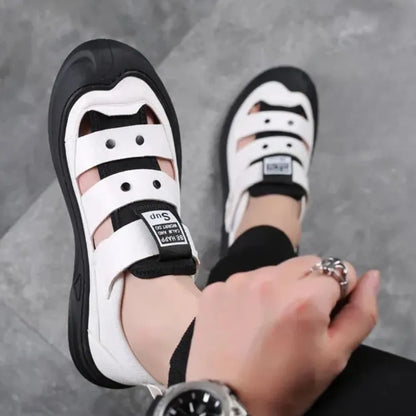 Men's Hook-and-Loop Strap Casual Shoes