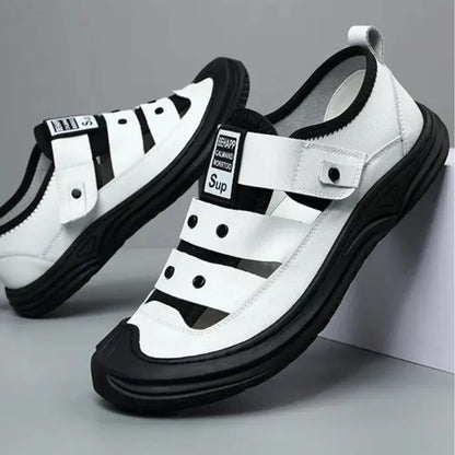 Men's Hook-and-Loop Strap Casual Shoes
