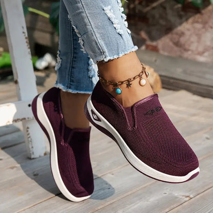 Women’s Breathable Knit Slip-On Walking Sneakers