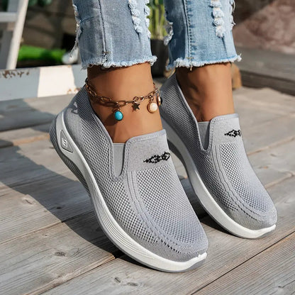 Women’s Breathable Knit Slip-On Walking Sneakers
