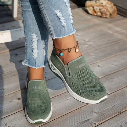 Women’s Breathable Knit Slip-On Walking Sneakers