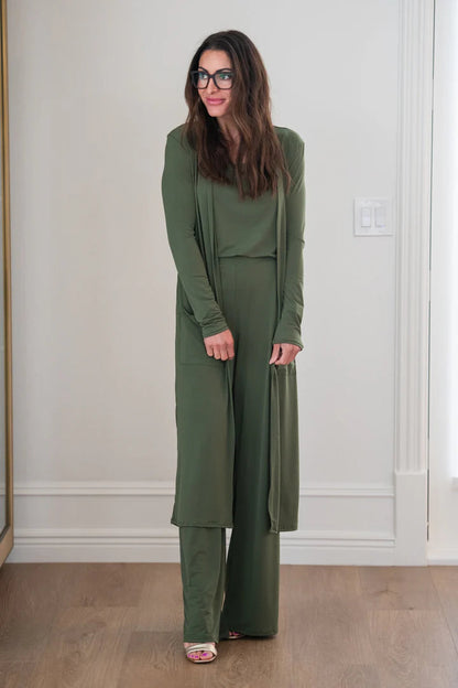 Women’s Relaxed Knit Lounge Set with Cardigan