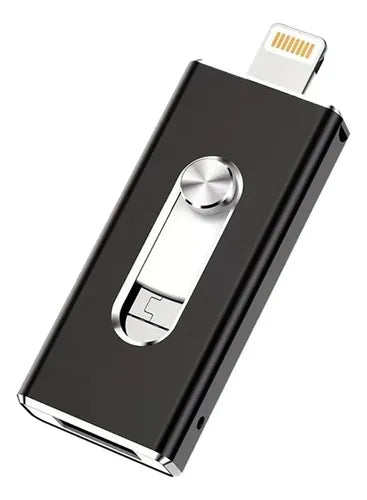 3-in-1 USB Flash Drive with Lightning & Type-C Adapter