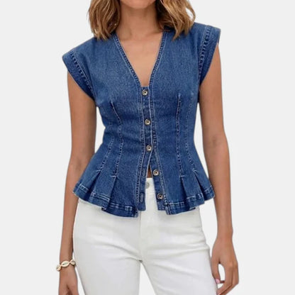 Women’s Button-Front Denim Vest