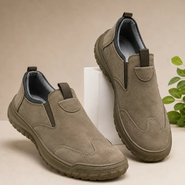 Men's Slip-On Shoes with Stitched Panel Detailing