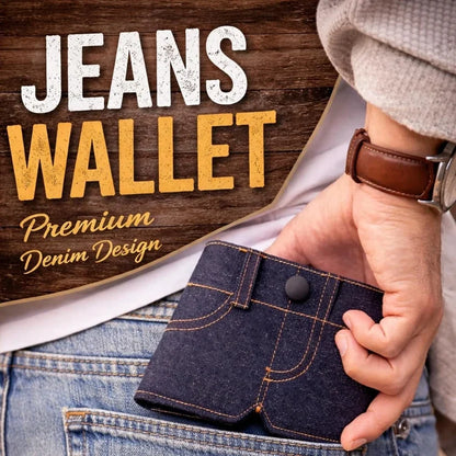 Denim-Inspired Mini Folding Wallet