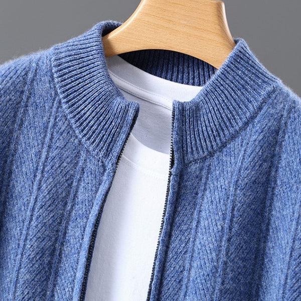 Men's Textured Full-Zip Cardigan