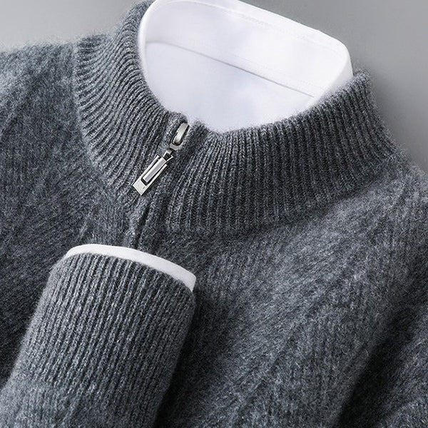 Men's Textured Full-Zip Cardigan