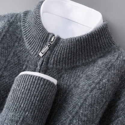 Men's Textured Full-Zip Cardigan