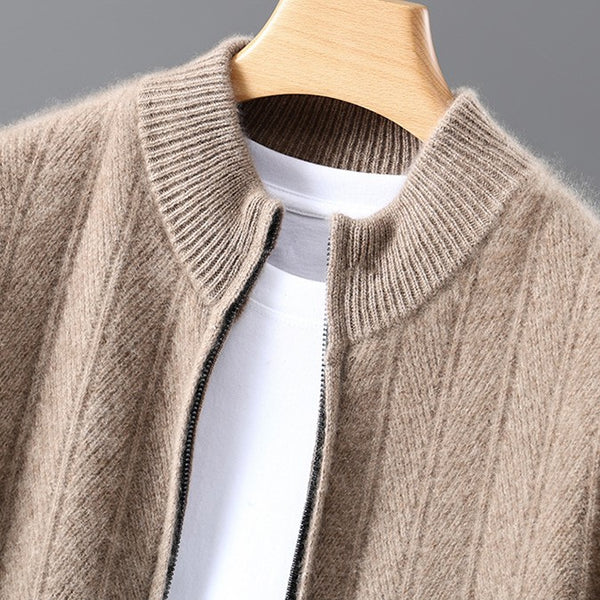 Men's Textured Full-Zip Cardigan