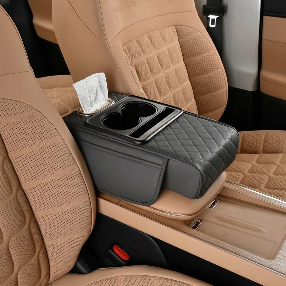 Car Seat Gap Organizer Console with Cup Holder & Storage Tray