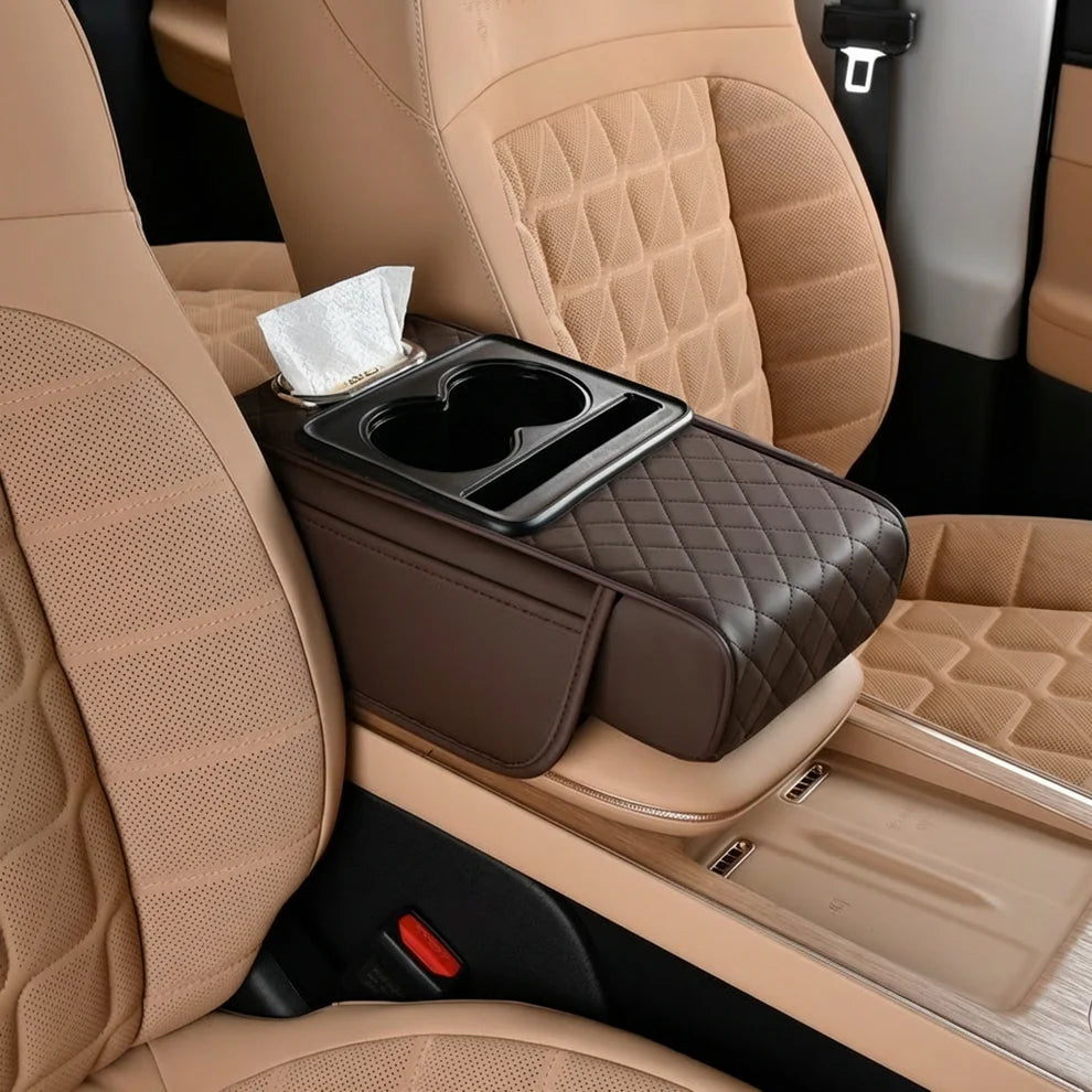 Car Seat Gap Organizer Console with Cup Holder & Storage Tray