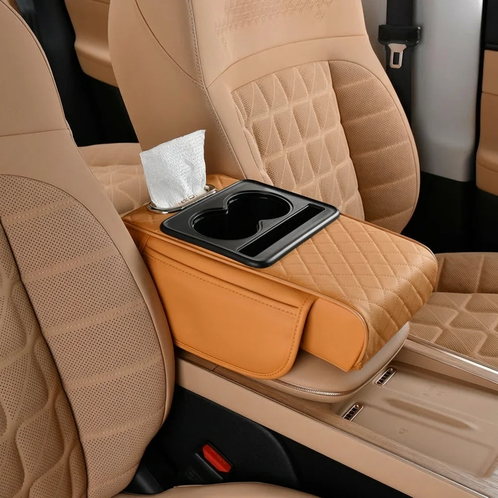 Car Seat Gap Organizer Console with Cup Holder & Storage Tray