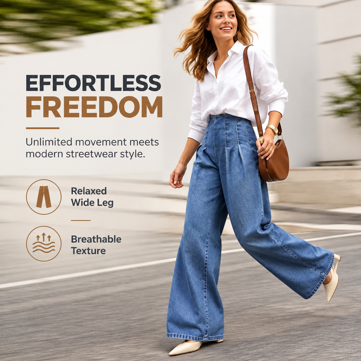 Women's High-Waisted Wide-Leg Jeans