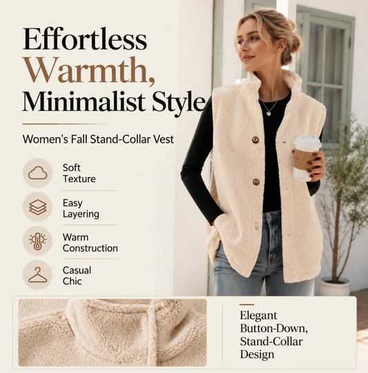 Women's Button-Front Sleeveless Vest