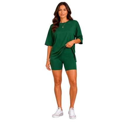 Women's Relaxed Tee & Biker Shorts Set