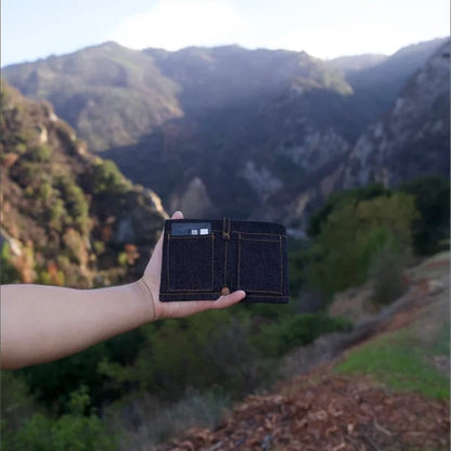 Denim-Inspired Mini Folding Wallet