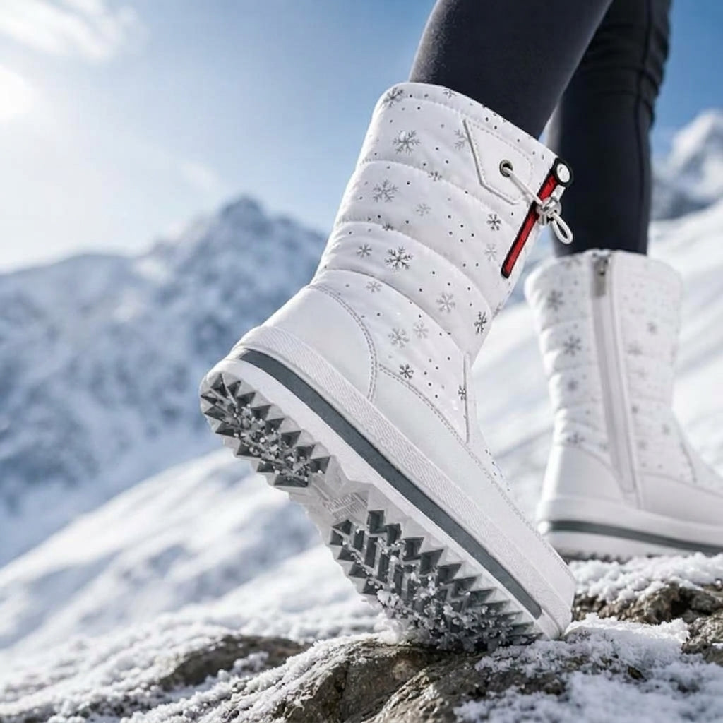 Women's Snowflake Print Mid-Calf Winter Boots