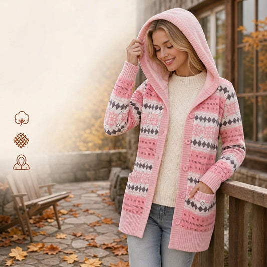 Women's Hooded Button-Front Knit Cardigan