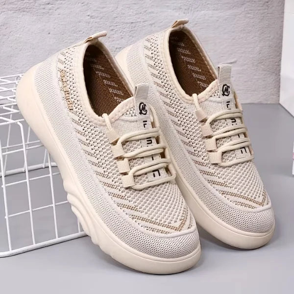 Women’s Textured Lace-Up Casual Sneakers