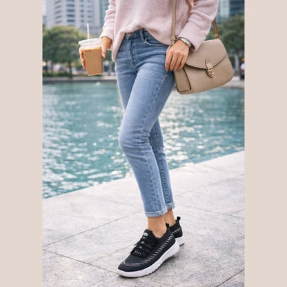 Women’s Textured Lace-Up Casual Sneakers