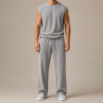 Men's Sleeveless Knit Pants Set