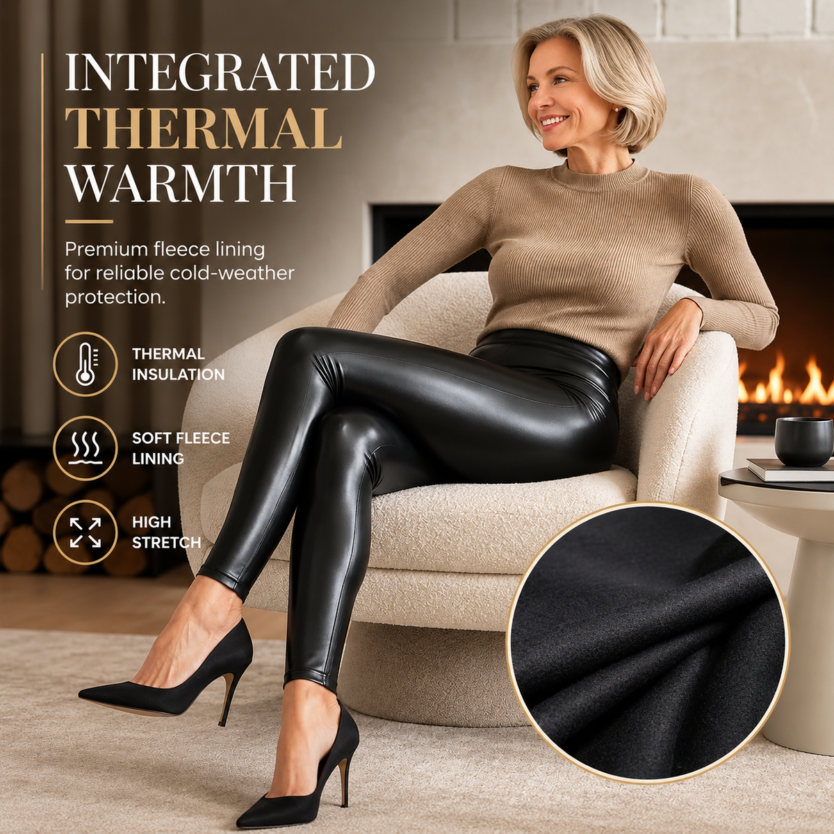 Women's High-Waisted Glossy Leggings
