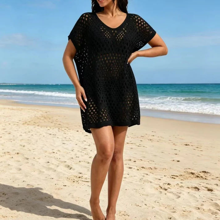 Women's Crochet Knit Beach Cover-Up Dress