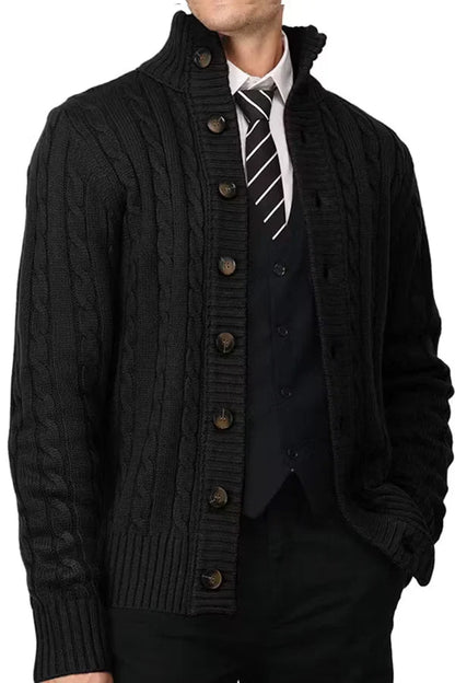 Men’s Stand Collar Button Knit Cardigan