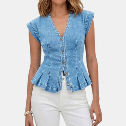 Women’s Button-Front Denim Vest
