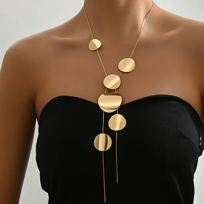Geometric Disc Drop Necklace