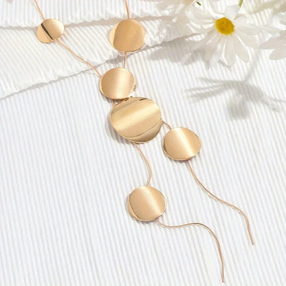 Geometric Disc Drop Necklace