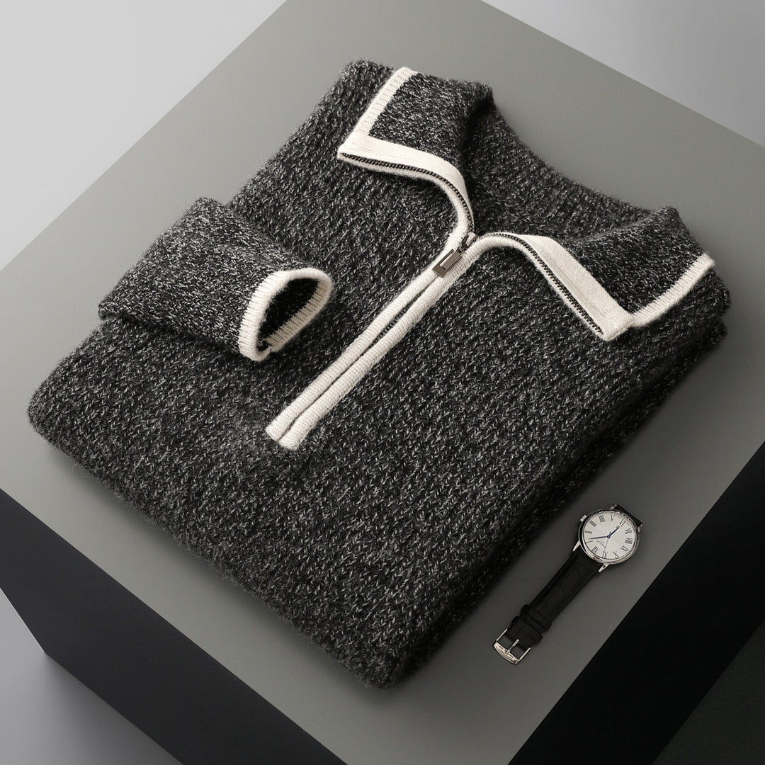 Men's Ribbed Half-Zip Pullover