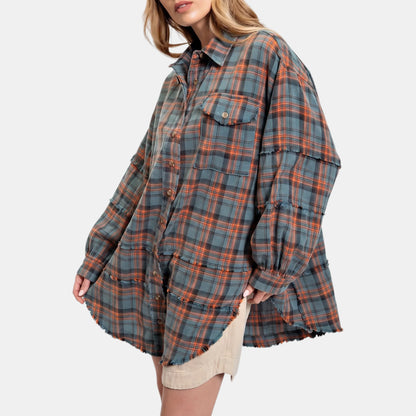 Women's Plaid Button-Front Shirt