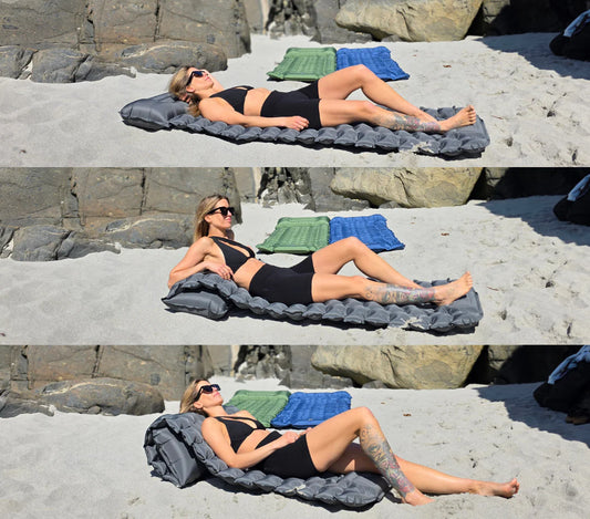 Inflatable Camping Sleeping Pad with Built-In Pillow
