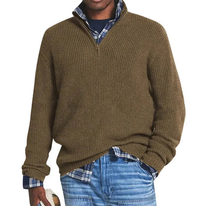 Men's Textured Quarter-Zip Sweater