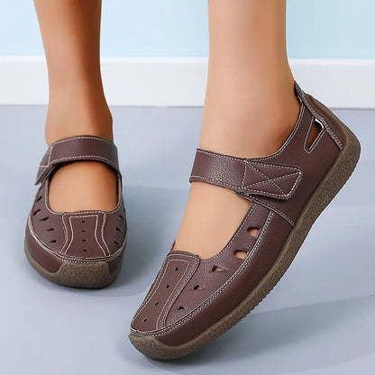 Women's Cutout Mary Jane Hook-and-Loop Flats