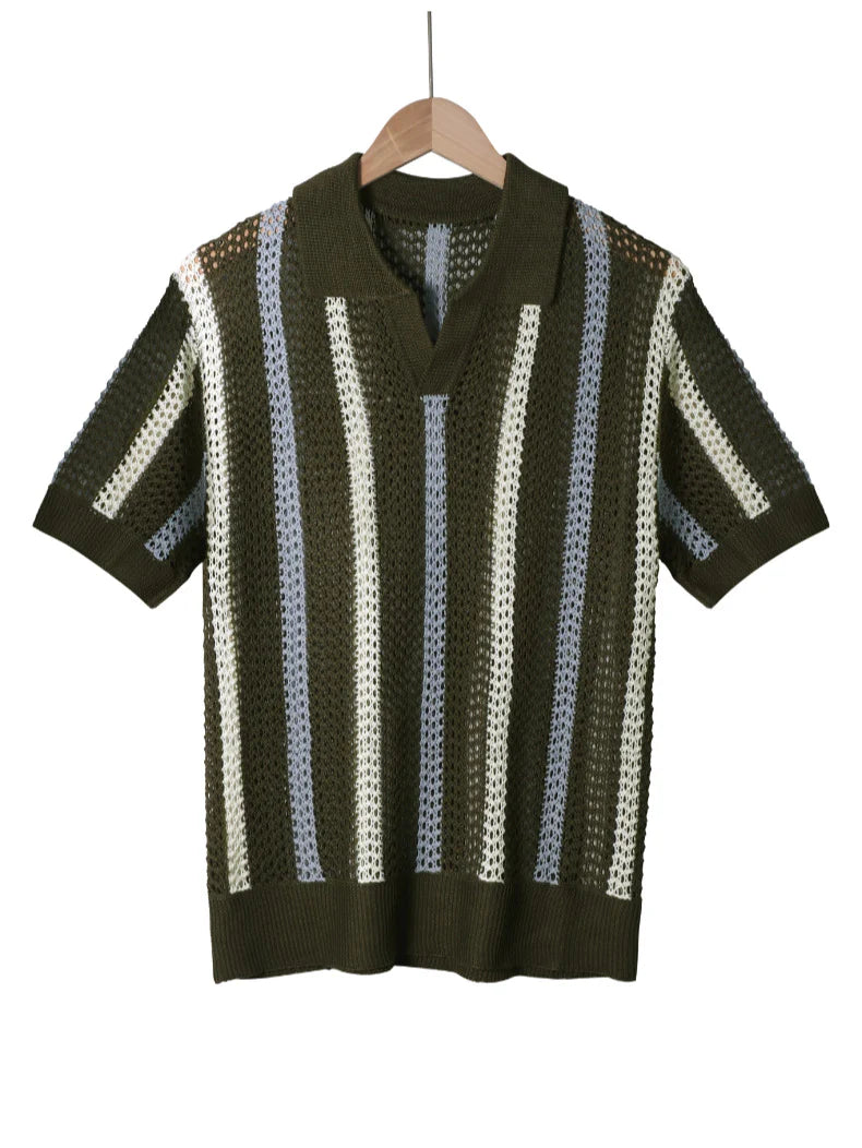 Men's Vintage Mesh Knit Polo