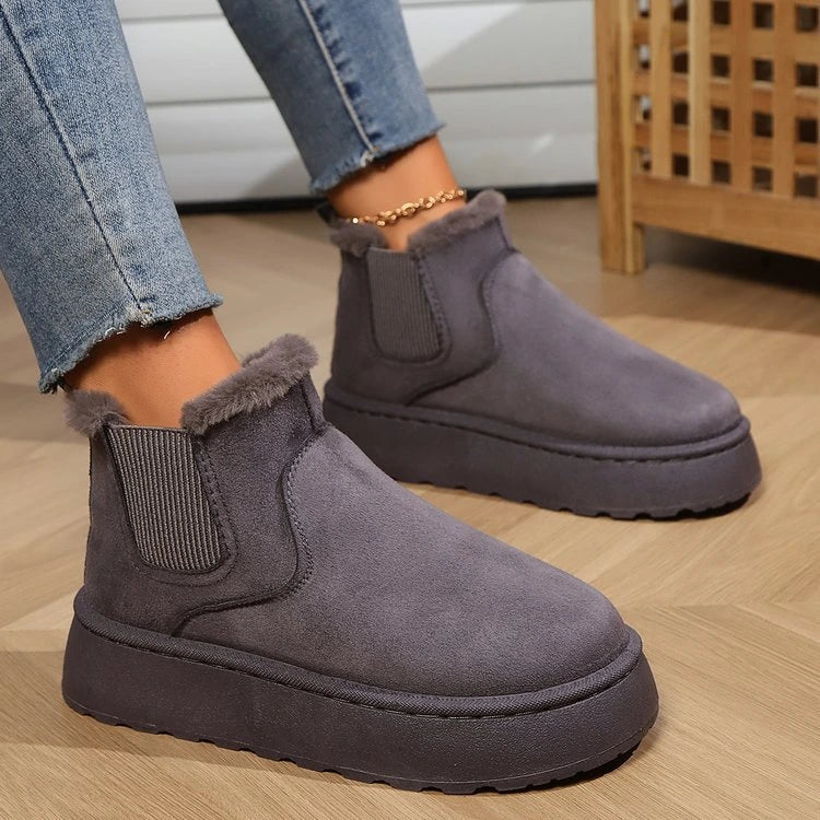 Women's Fuzzy-Collar Ankle Boots