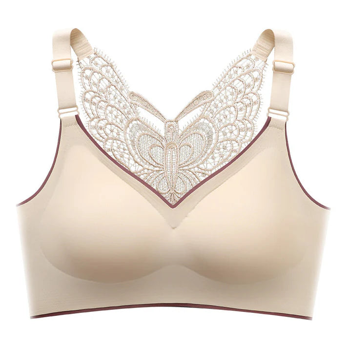 Women's Butterfly Lace Back Wire-Free Bra
