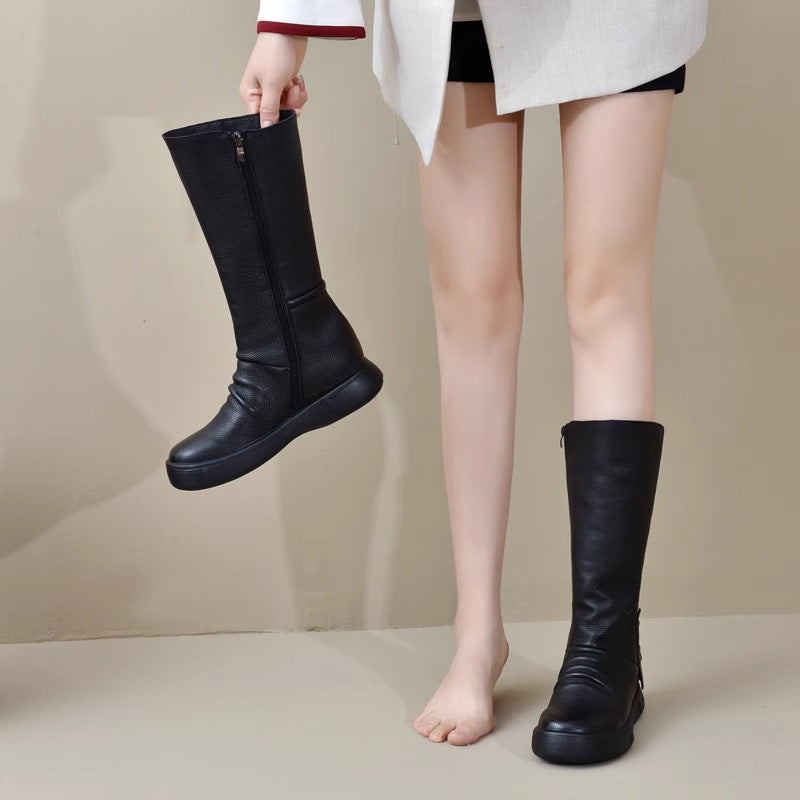 Women's Knee-High Leather-Look Boots