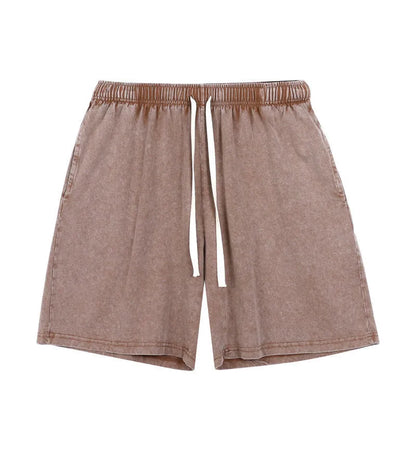 Men's Acid Wash Drawstring Shorts