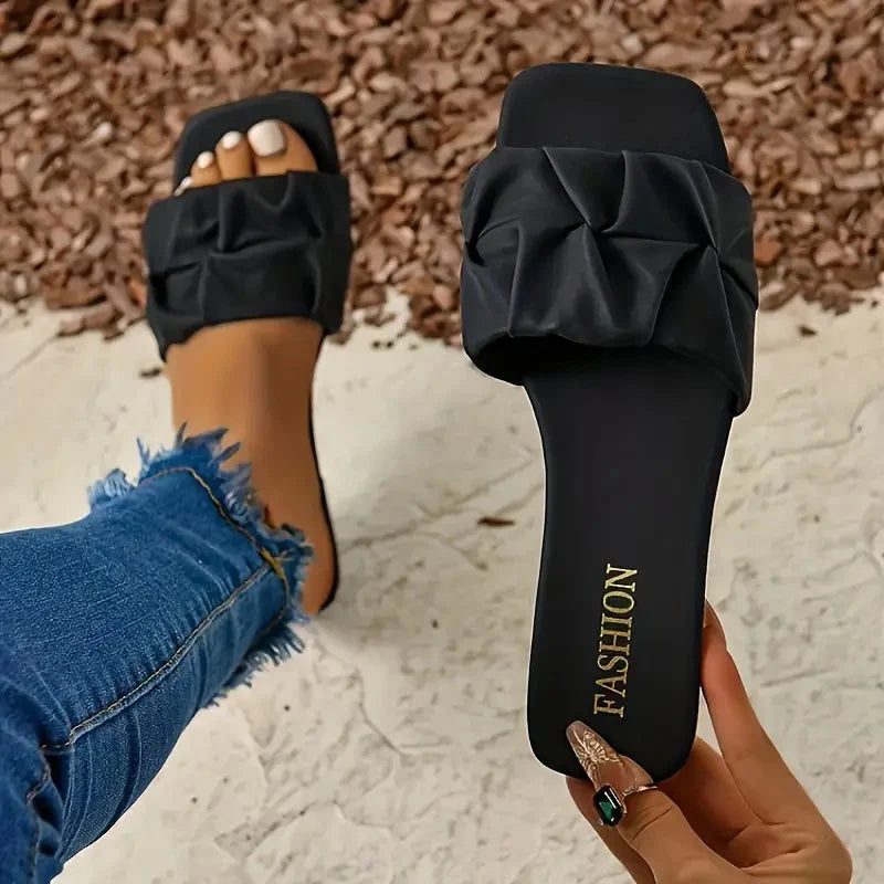 Women's Ruched Slide Sandals