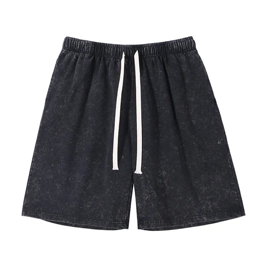 Men's Acid Wash Drawstring Shorts
